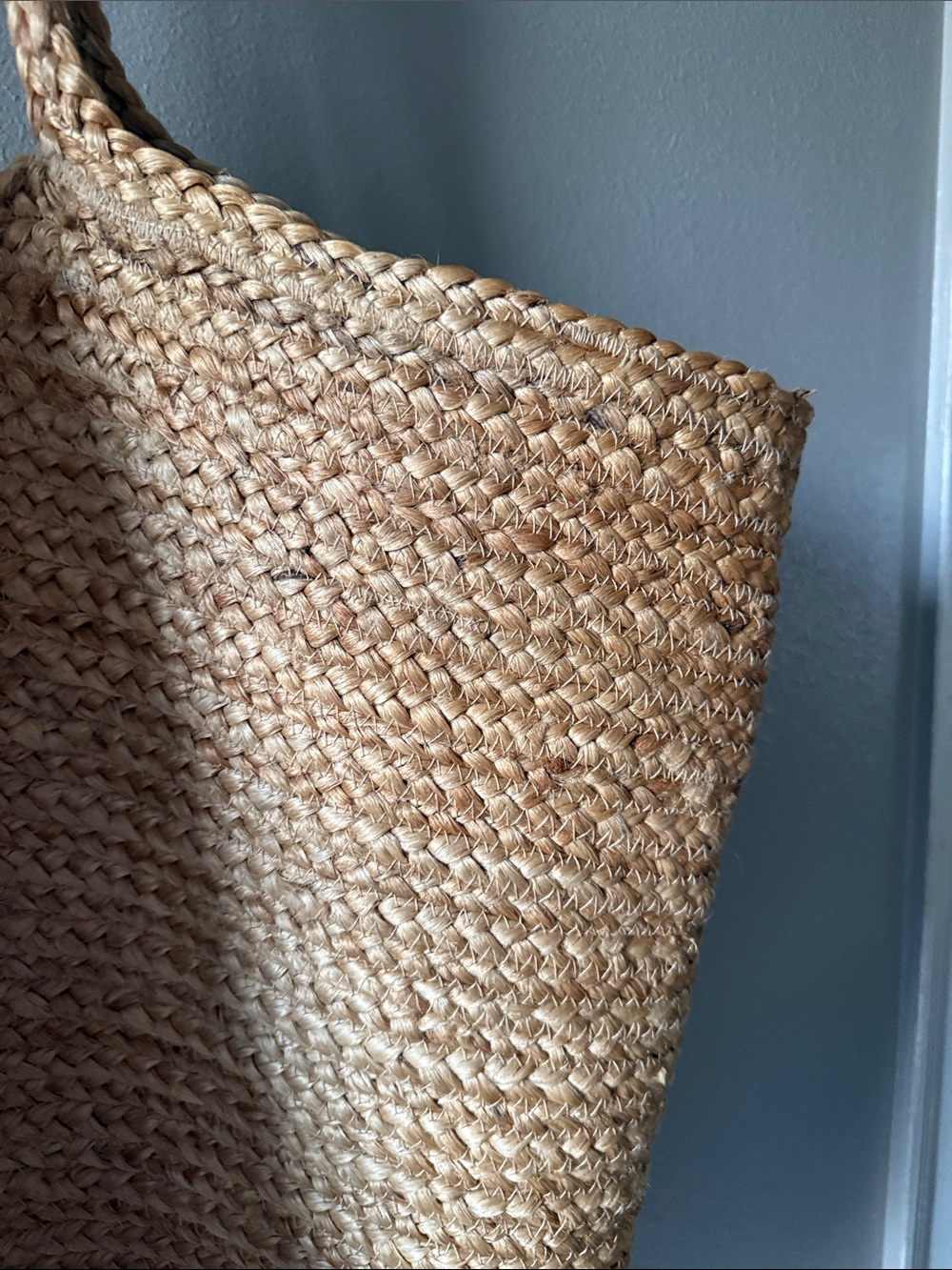 Natural Woven Straw Tote Bag - Neutral Large - Picture 6 of 8